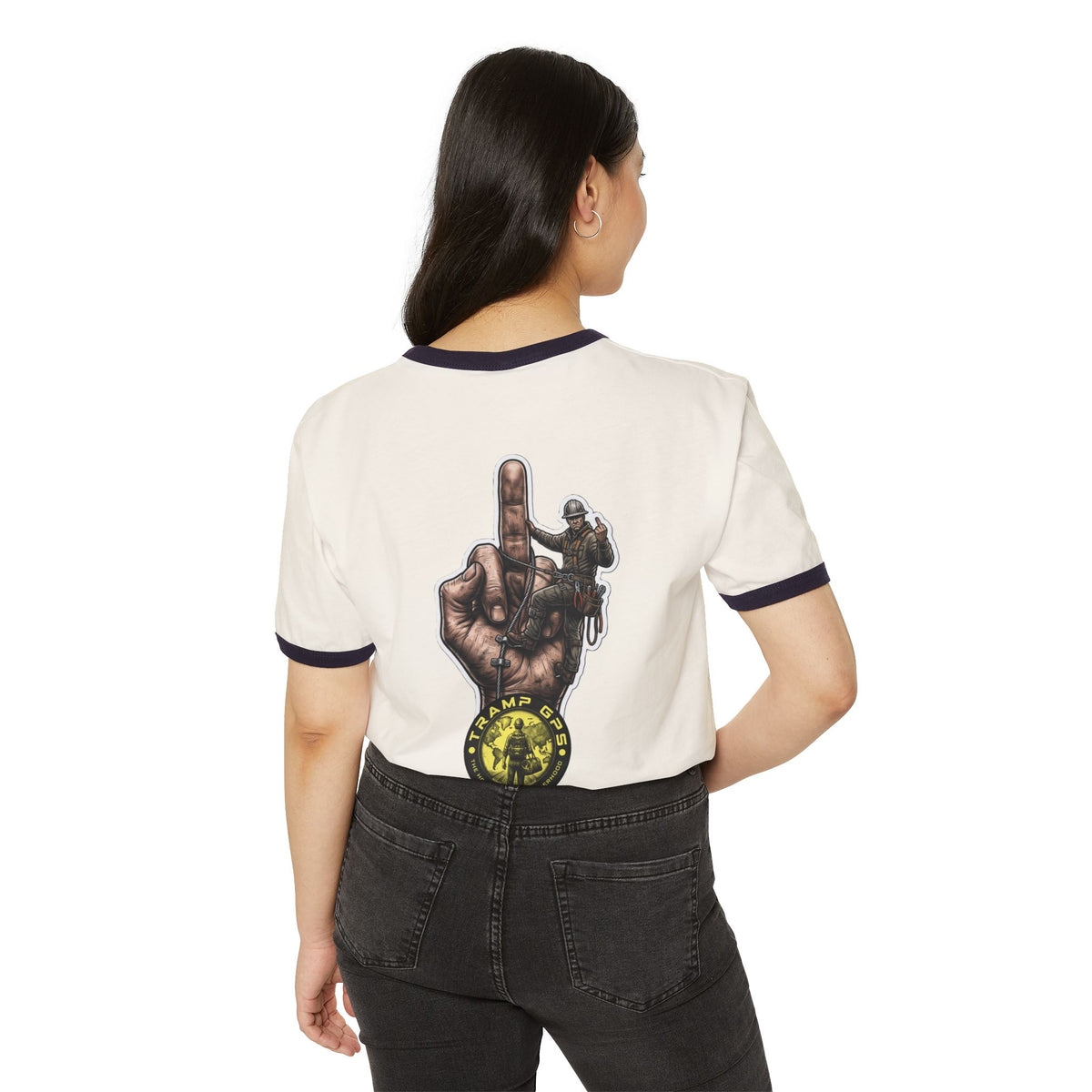Vintage Rock Hand Graphic Ringer T-Shirt