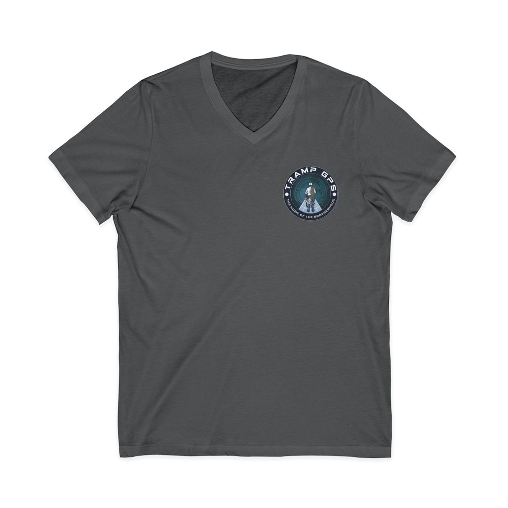 Traveler Graphic V-Neck Tee — Adventure World Map Back Print