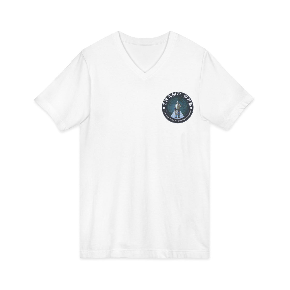 Traveler Graphic V-Neck Tee — Adventure World Map Back Print