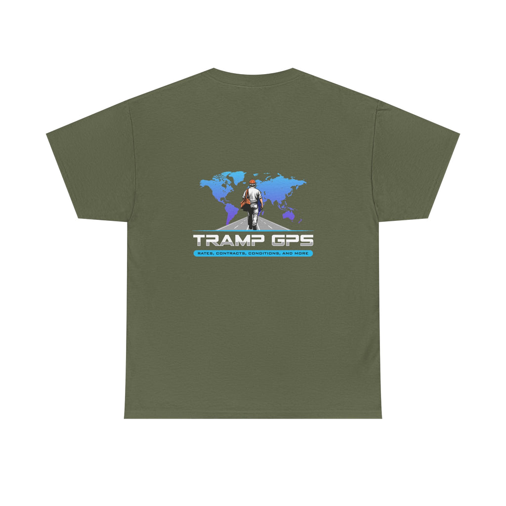 Tramp GPS Graphic Tee — World Map Adventure Travel T-Shirt