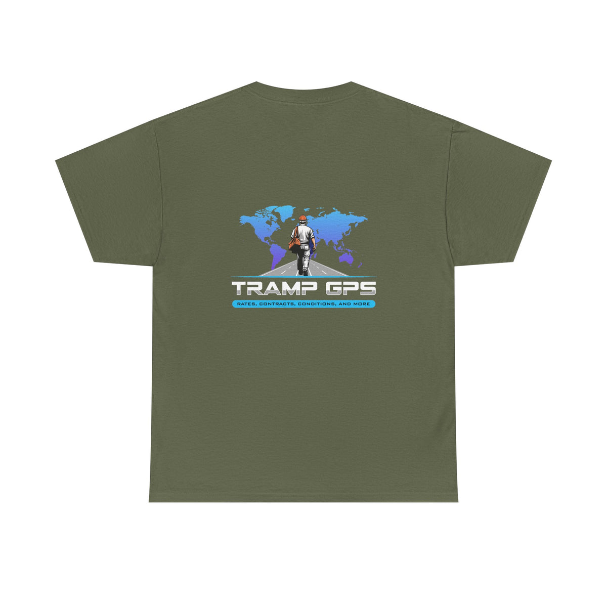 Tramp GPS Graphic Tee — World Map Adventure Travel T-Shirt