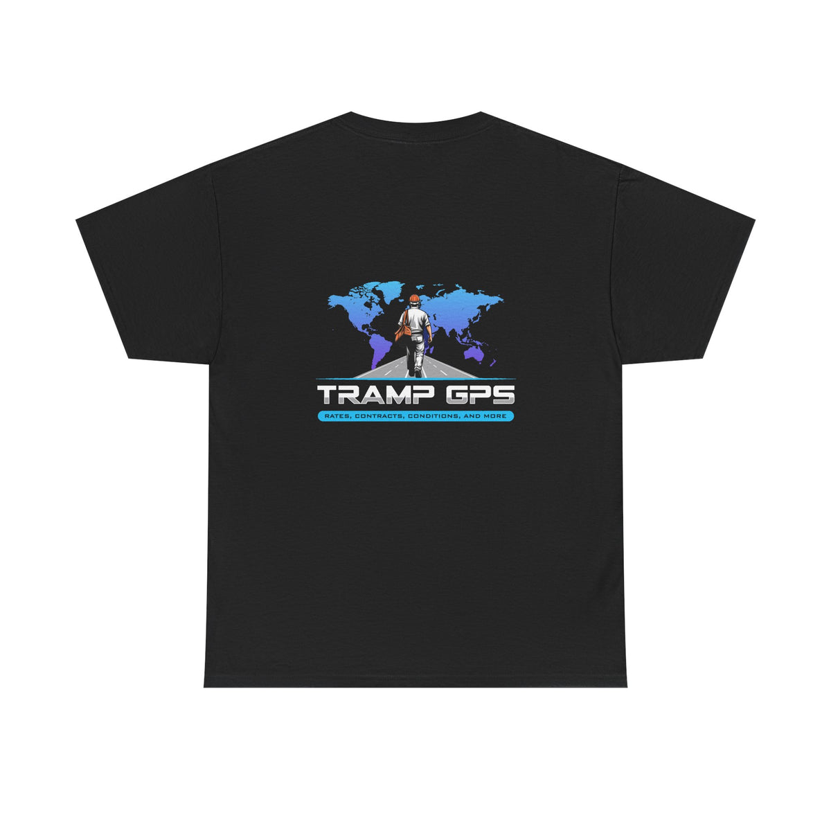 Tramp GPS Graphic Tee — World Map Adventure Travel T-Shirt