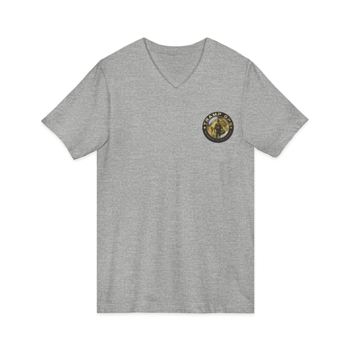Moon Phase Logo V-Neck Tee — MFJL Gold Emblem