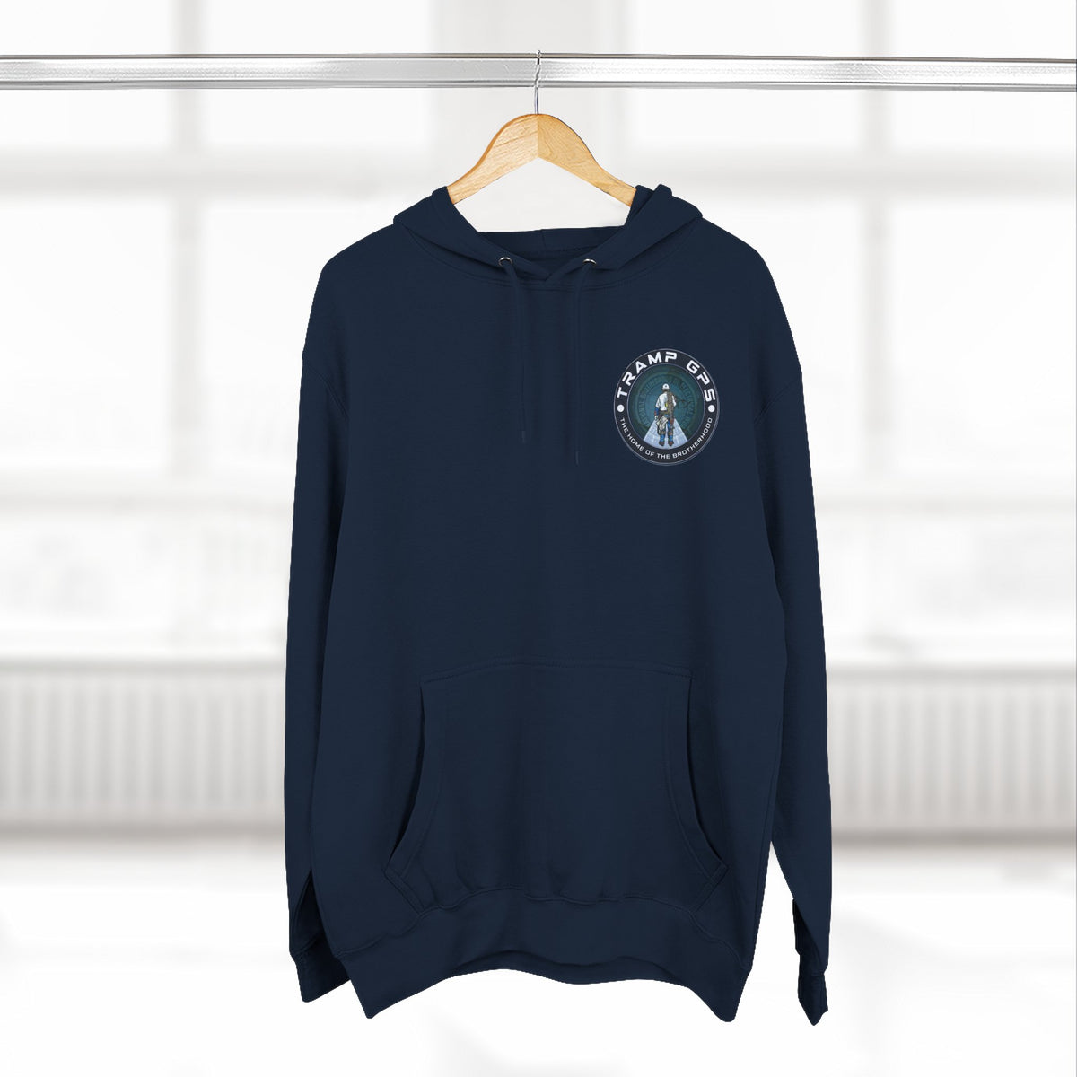 Tramp GPS Hoodie — 'The Home of the Brotherhood' Travel & Adventure Pullover