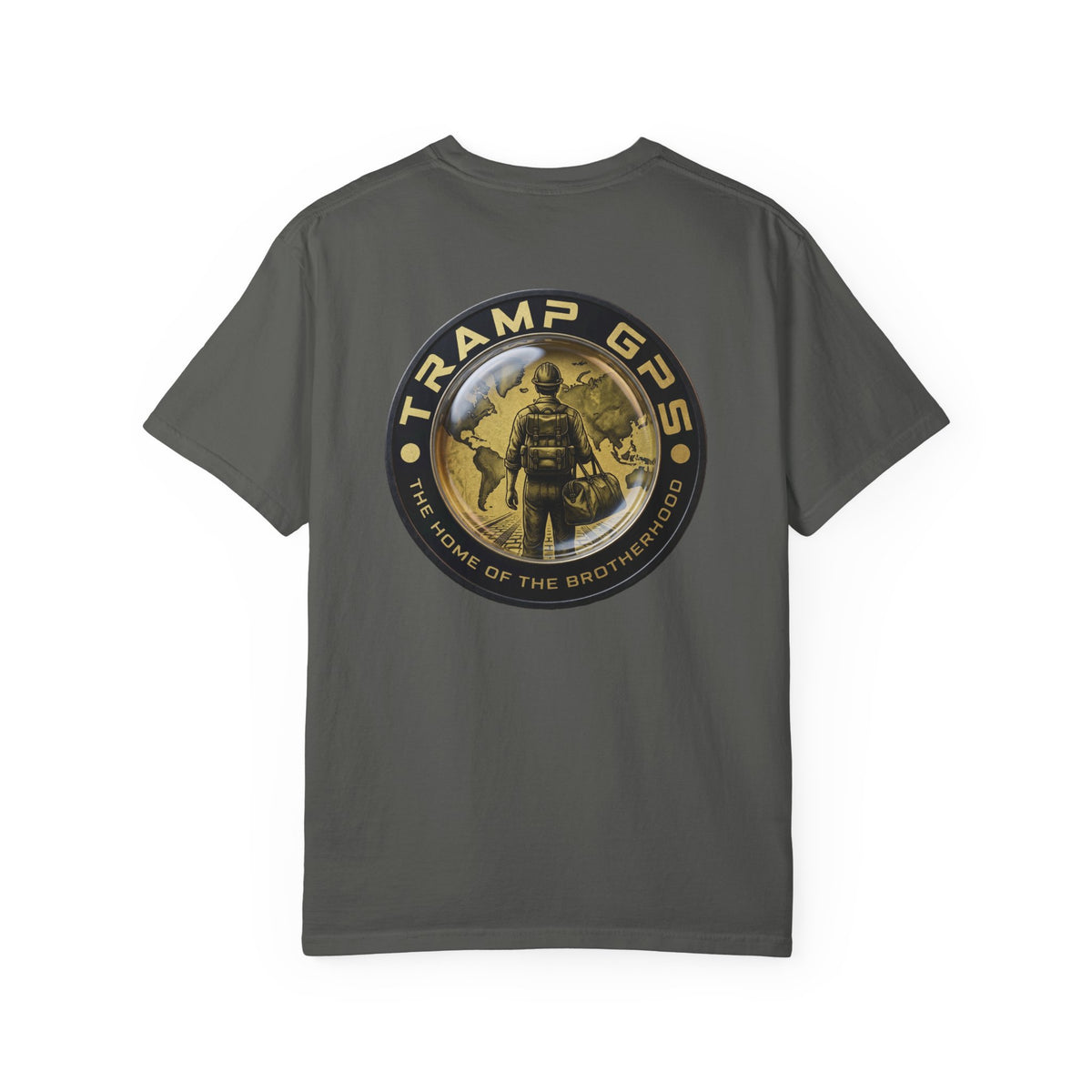 T-Shirt — Tramp GPS 'Home of the Brotherhood' Chest & Back Graphic