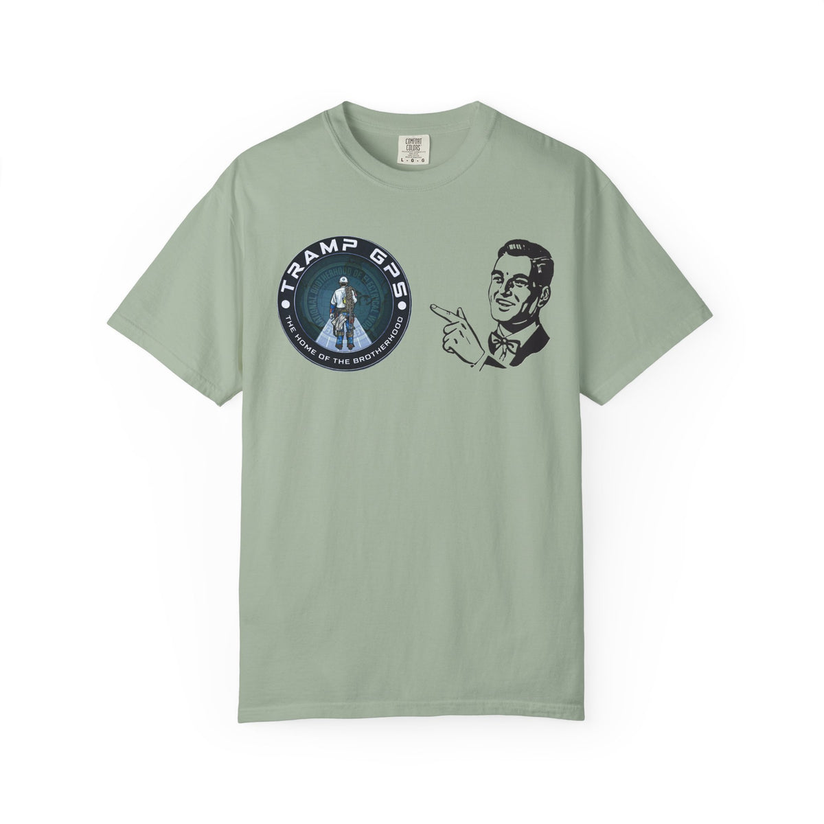 Tramp GPS Retro Patch T‑Shirt — Vintage Adventure Graphic Tee