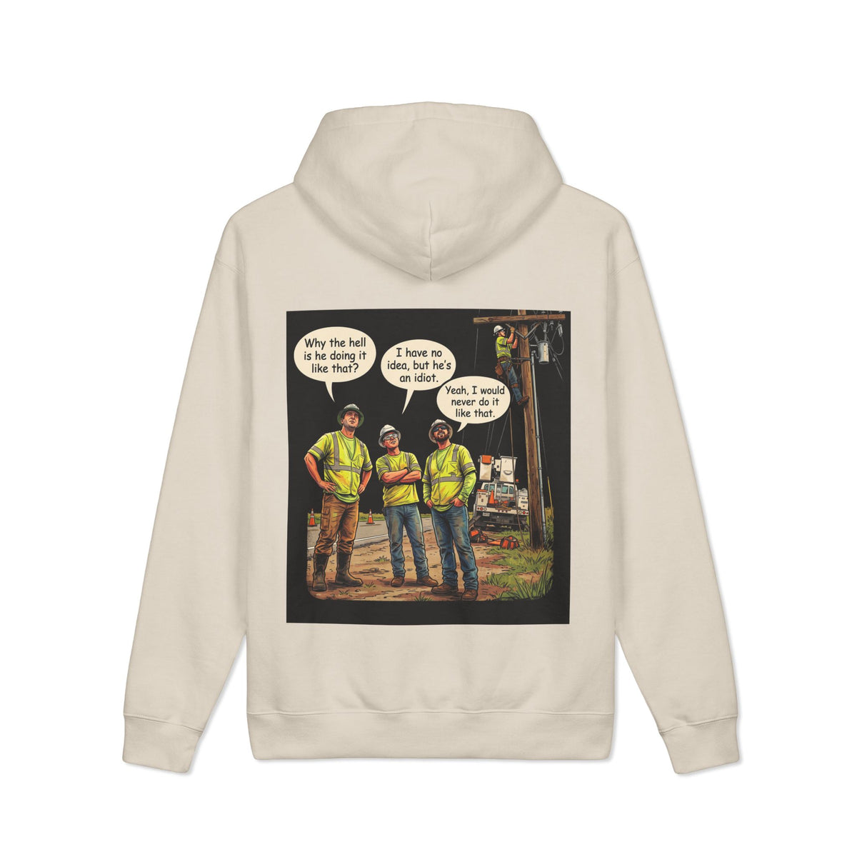 Hoodie – Funny Construction Worker Cartoon Graphic