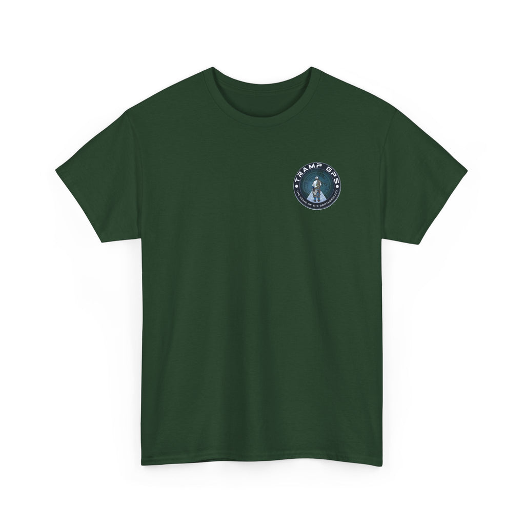 Tramp GPS Graphic Tee — World Map Adventure Travel T-Shirt