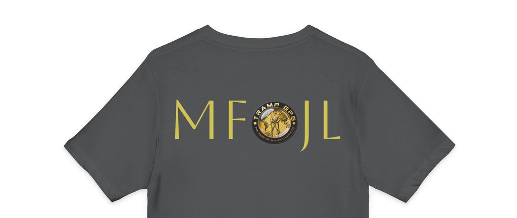 Moon Phase Logo V-Neck Tee — MFJL Gold Emblem