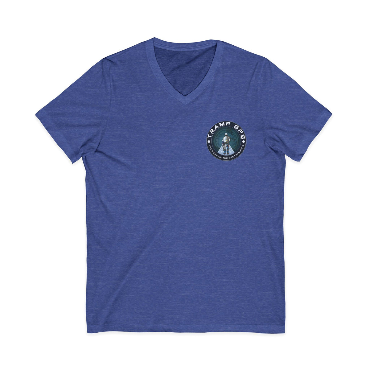 Traveler Graphic V-Neck Tee — Adventure World Map Back Print