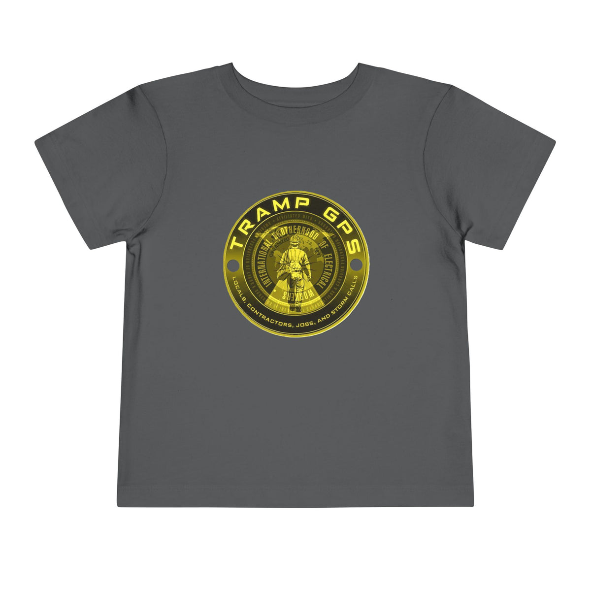 Toddler Tee — "Tramp GPS" Gold Coin Graphic Kids Shirt