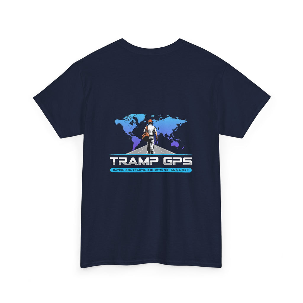 Tramp GPS Graphic Tee — World Map Adventure Travel T-Shirt