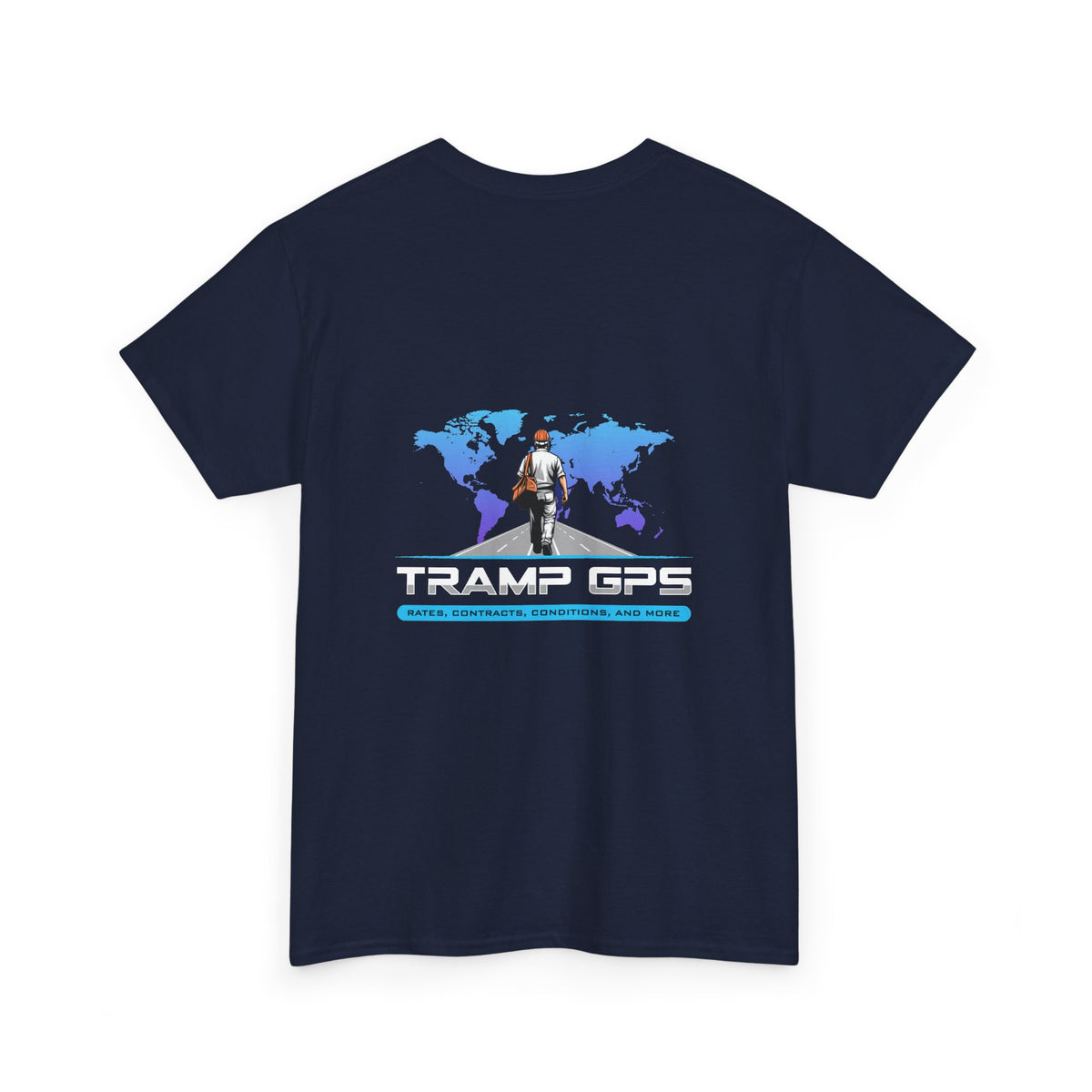 Tramp GPS Graphic Tee — World Map Adventure Travel T-Shirt