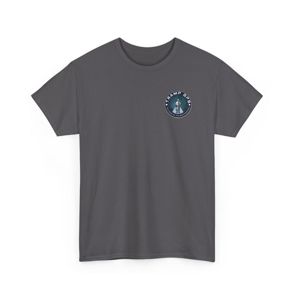 Tramp GPS Graphic Tee — World Map Adventure Travel T-Shirt