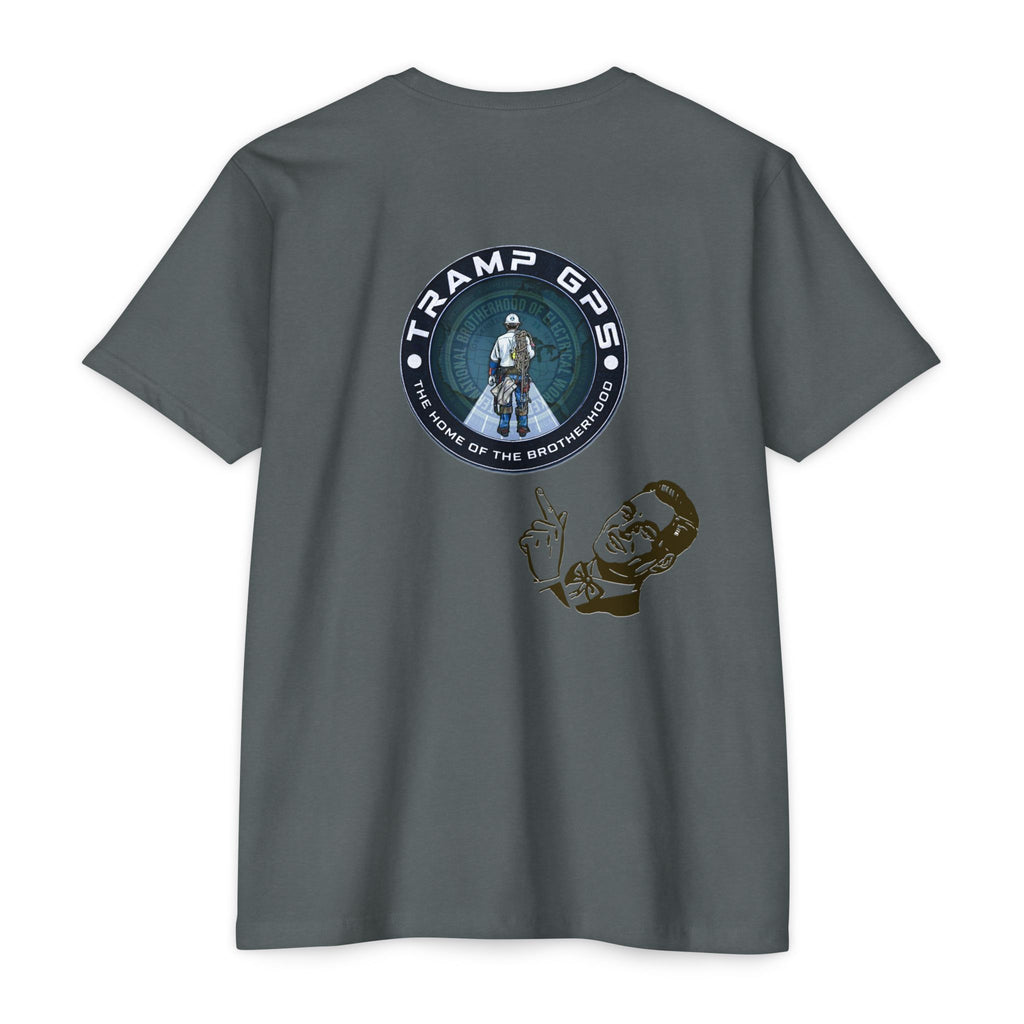 Tramp GPS Graphic T-Shirt — Retro Explorer Patch Design