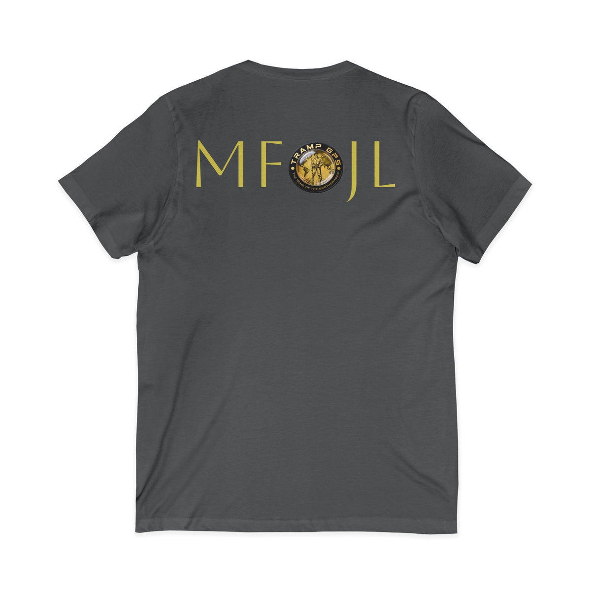 Moon Phase Logo V-Neck Tee — MFJL Gold Emblem