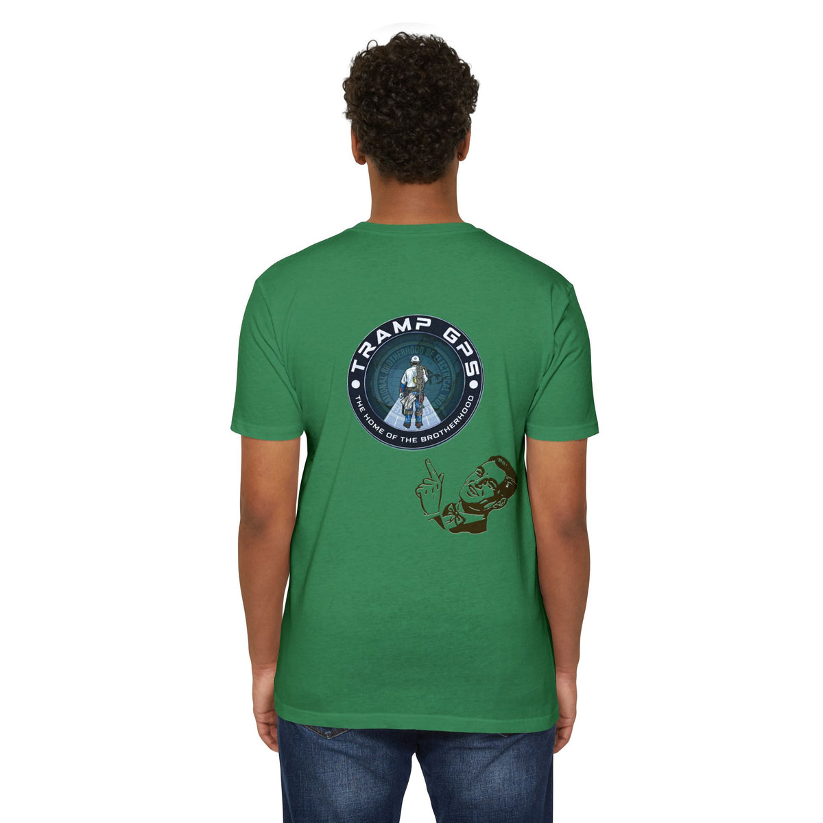 Tramp GPS Graphic T-Shirt — Retro Explorer Patch Design