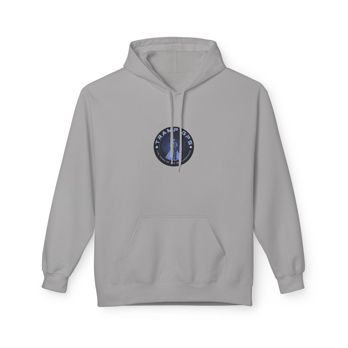 Tramp GPS Logo Hoodie — Retro Badge Graphic Pullover