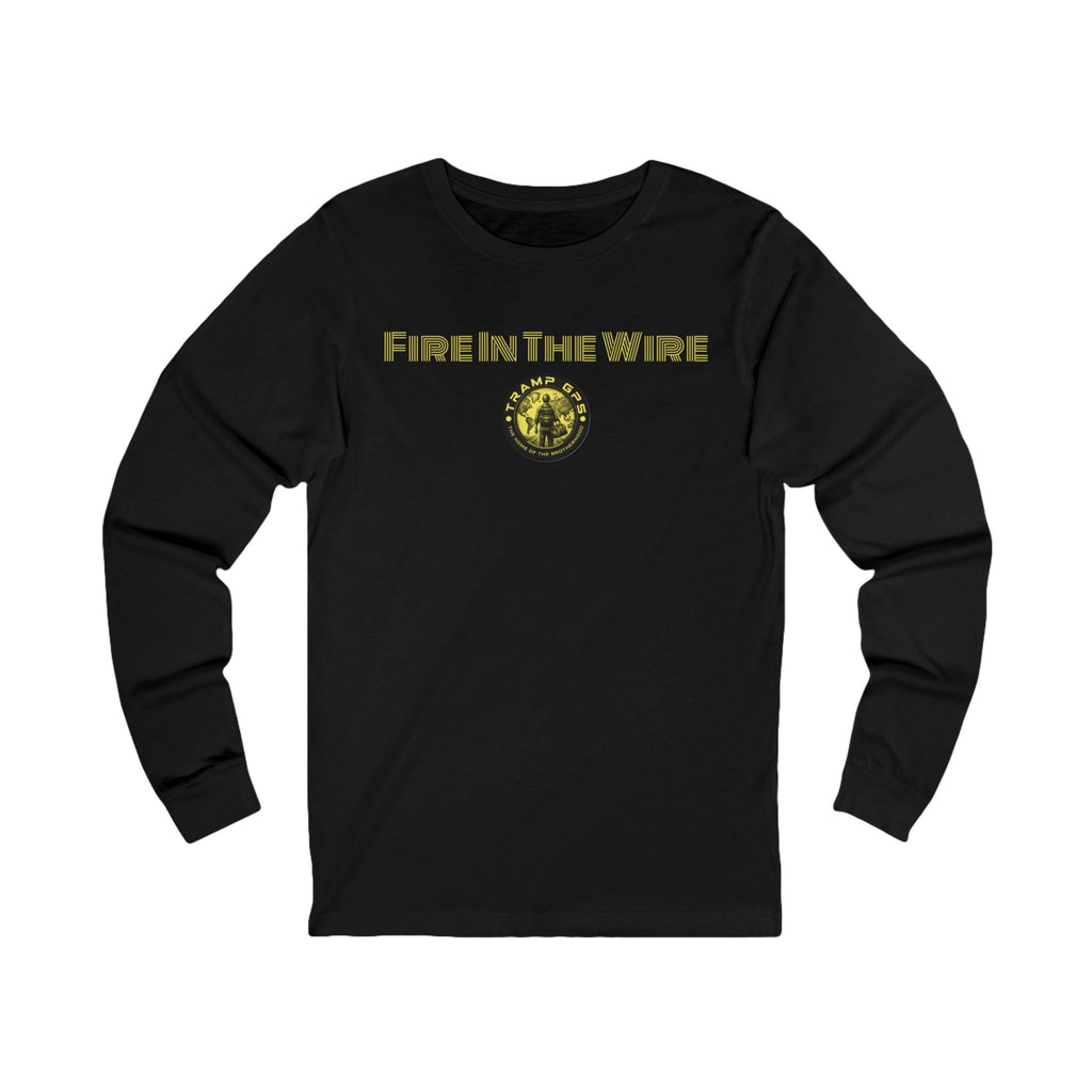 Fire in the Wire Long Sleeve Tee — Astronaut & Mission Patch Graphic
