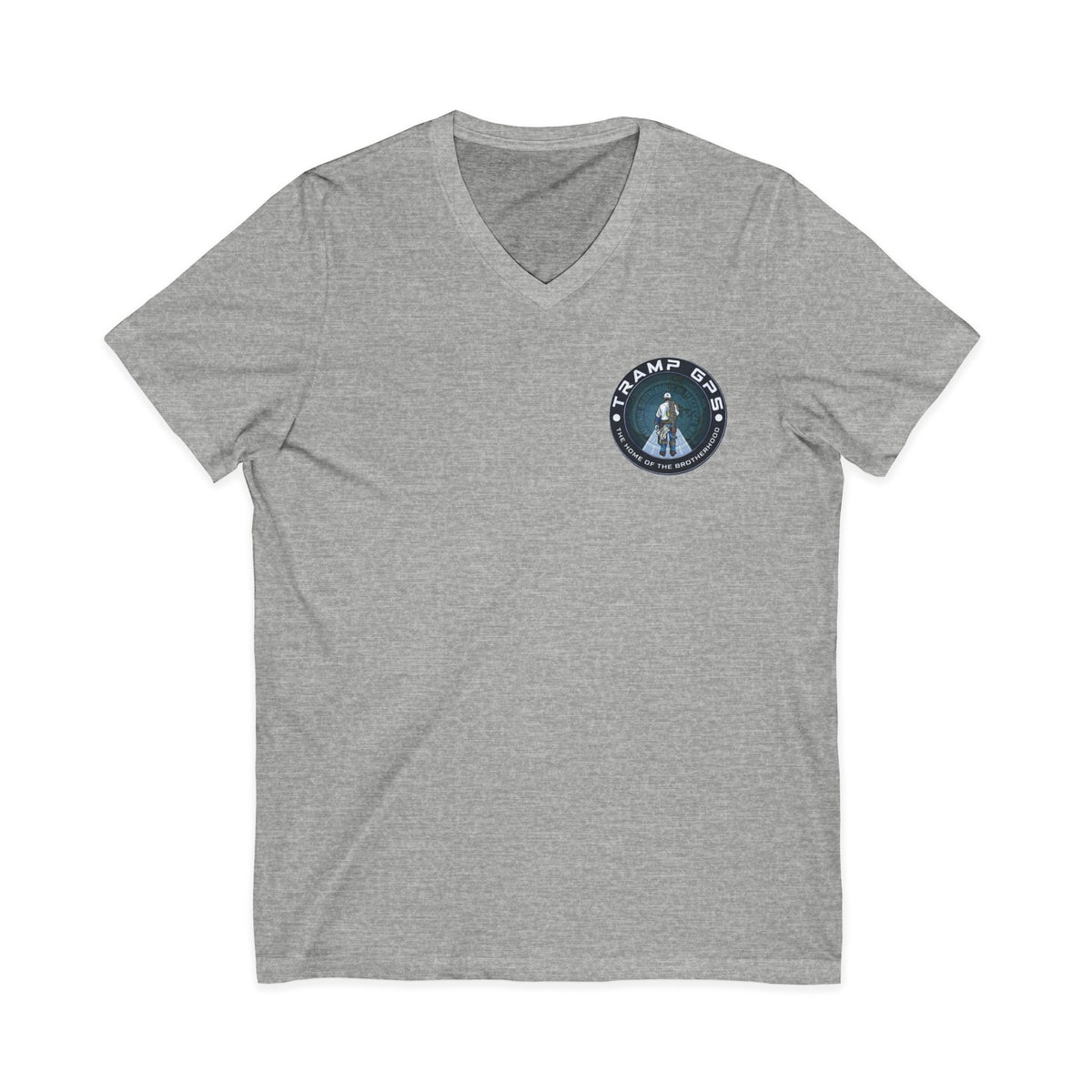Traveler Graphic V-Neck Tee — Adventure World Map Back Print
