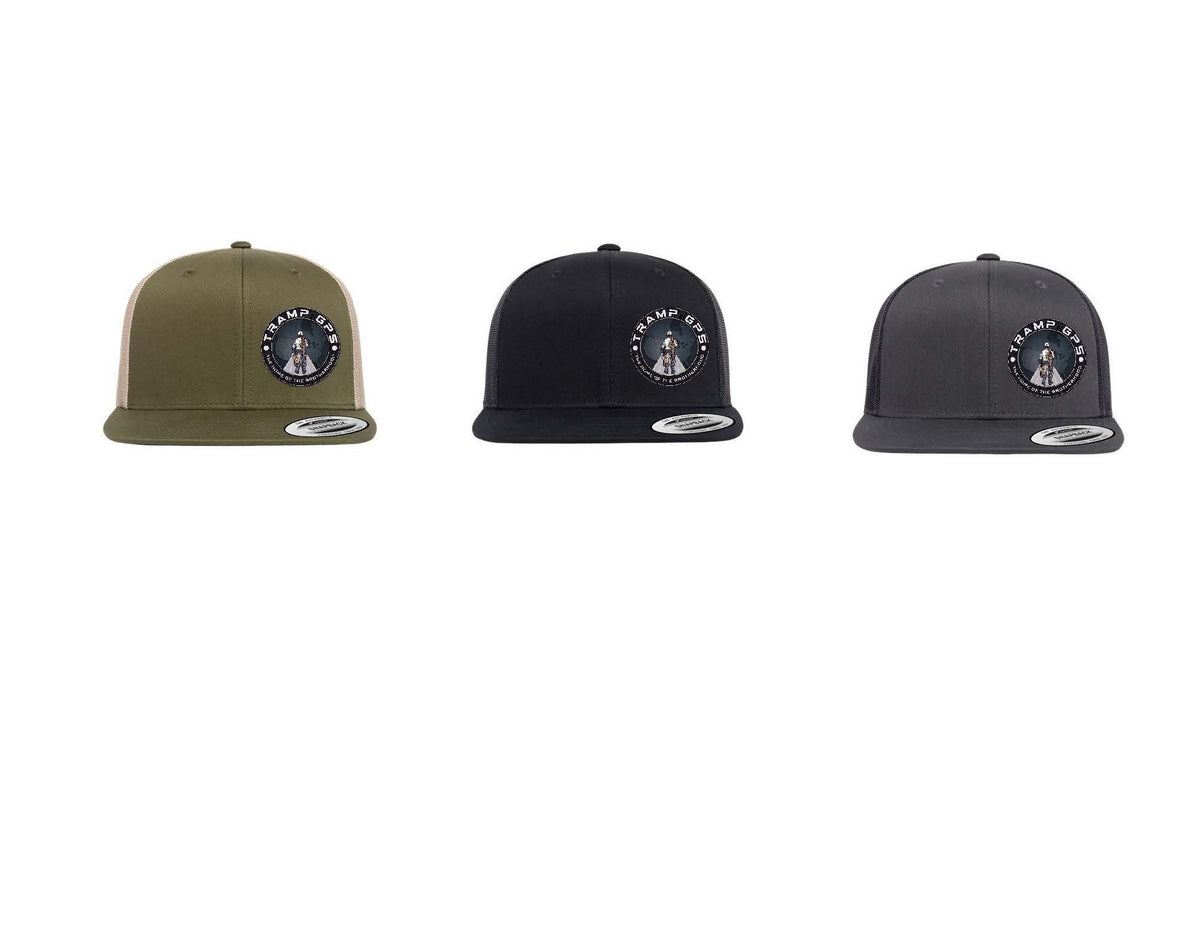 Retro Trucker Cap — Tramp GPS Patch Snapback Hat