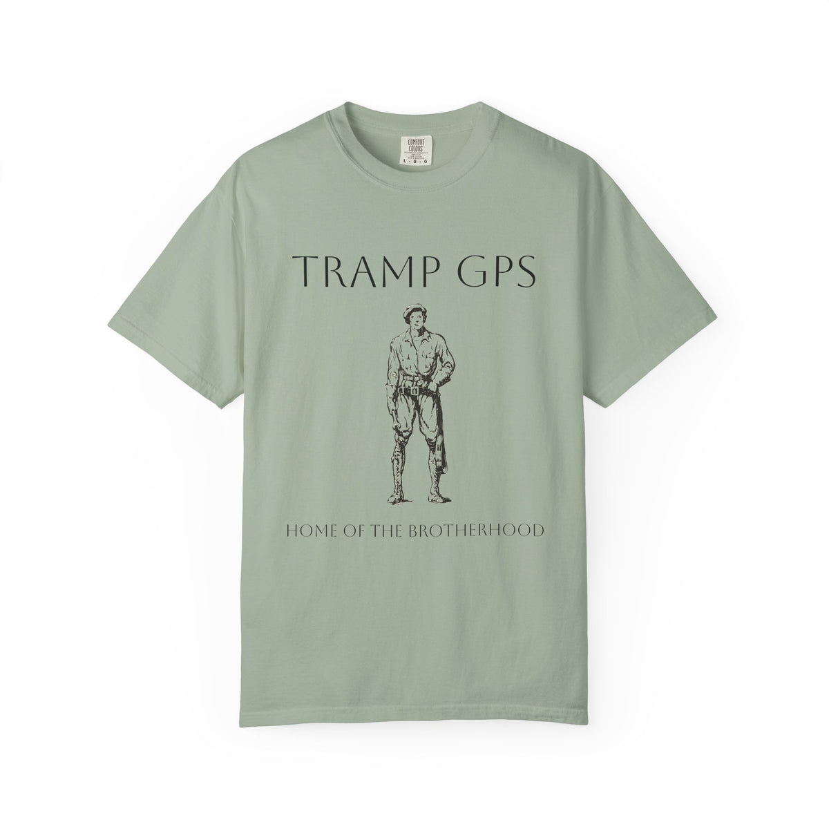 Tramp GPS Vintage Explorer T‑Shirt — "Tramp GPS: Home of the Broken Brigade"