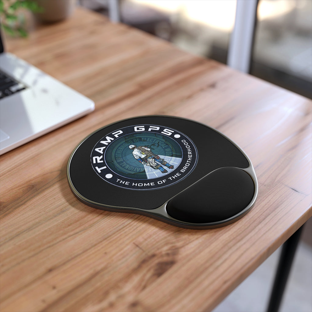 Tramp GPS Logo Mouse Pad with Wrist Rest — Gaming & Workstation Comfort