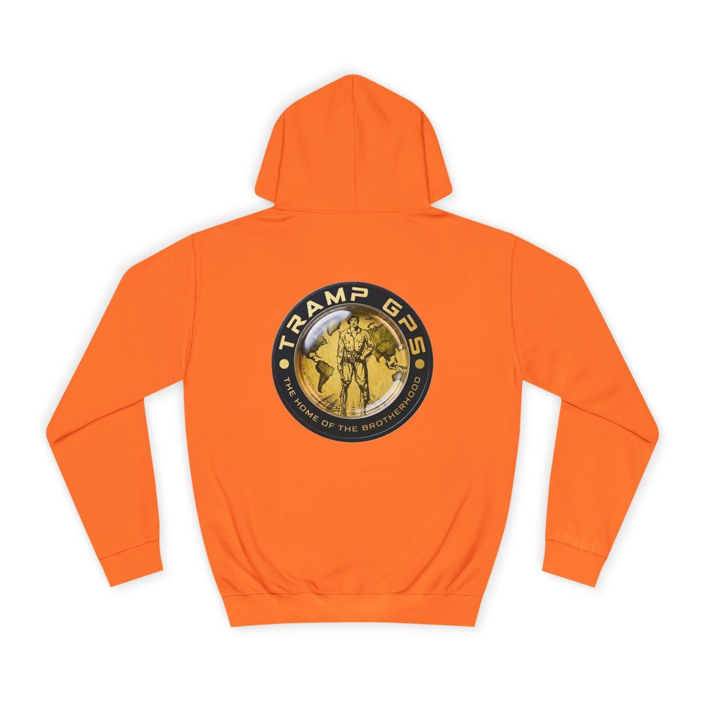 Tramp GPS Hoodie — Vintage Compass Logo Outdoor Adventure Pullover