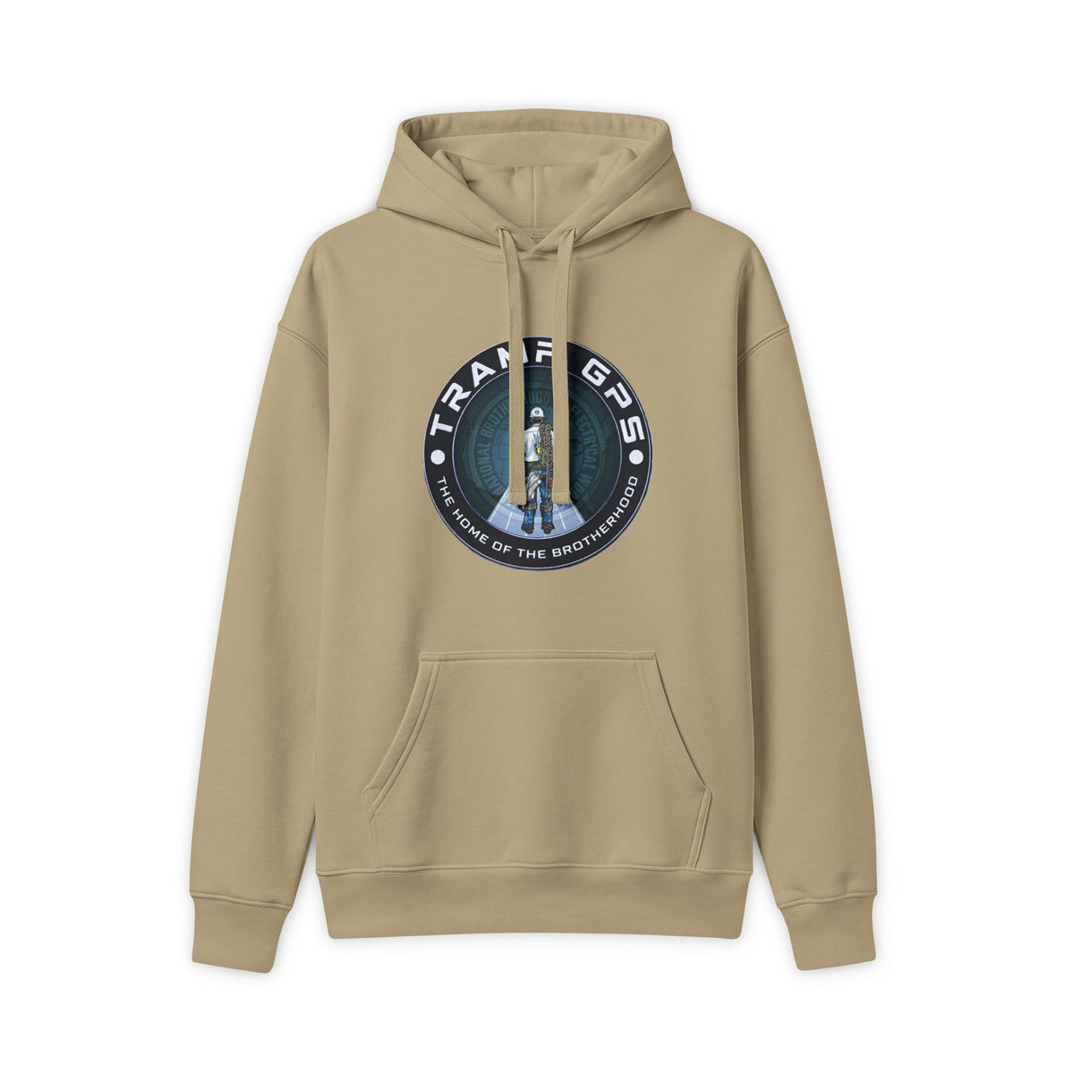 Travel GPS Hoodie — Explorer Logo Pullover with World Map Back Graphic