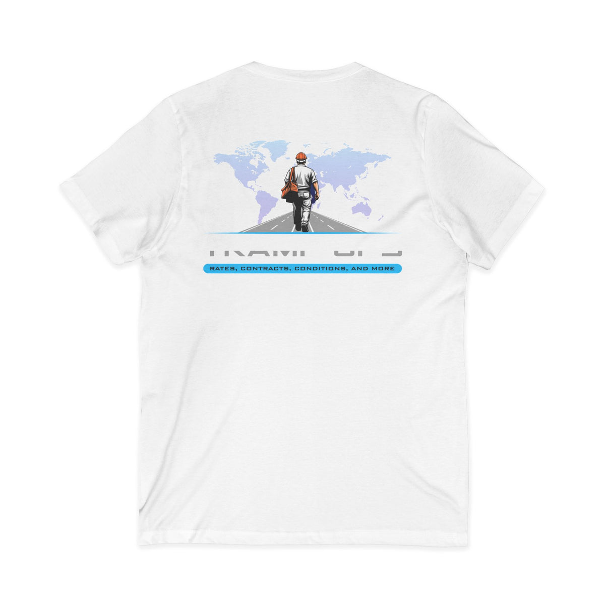 Traveler Graphic V-Neck Tee — Adventure World Map Back Print