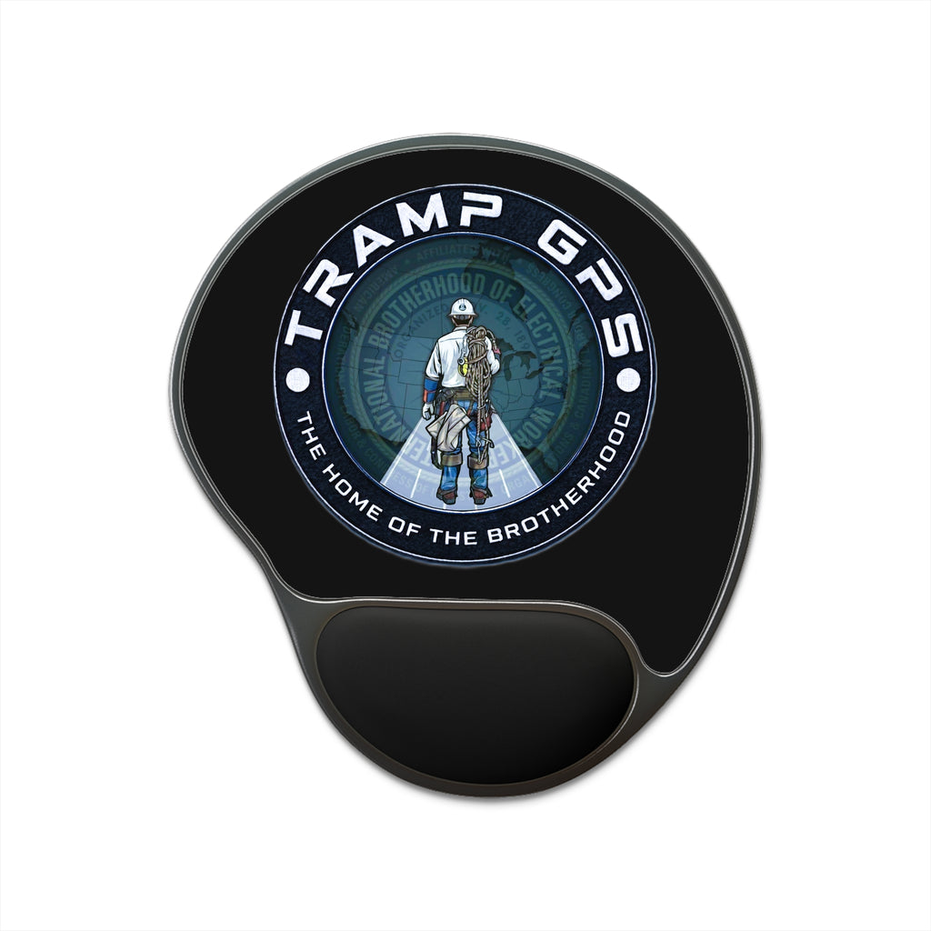 Tramp GPS Logo Mouse Pad with Wrist Rest — Gaming & Workstation Comfort