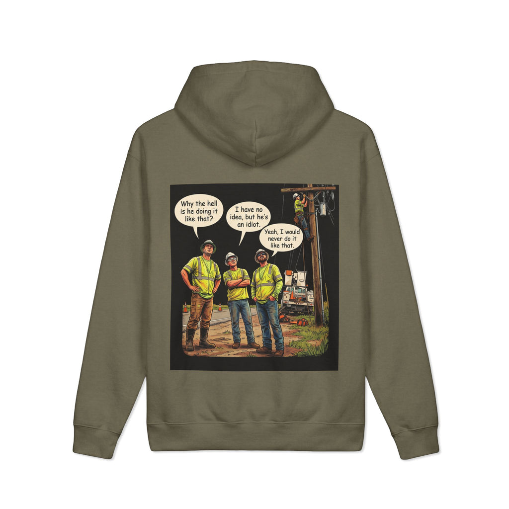 Hoodie – Funny Construction Worker Cartoon Graphic
