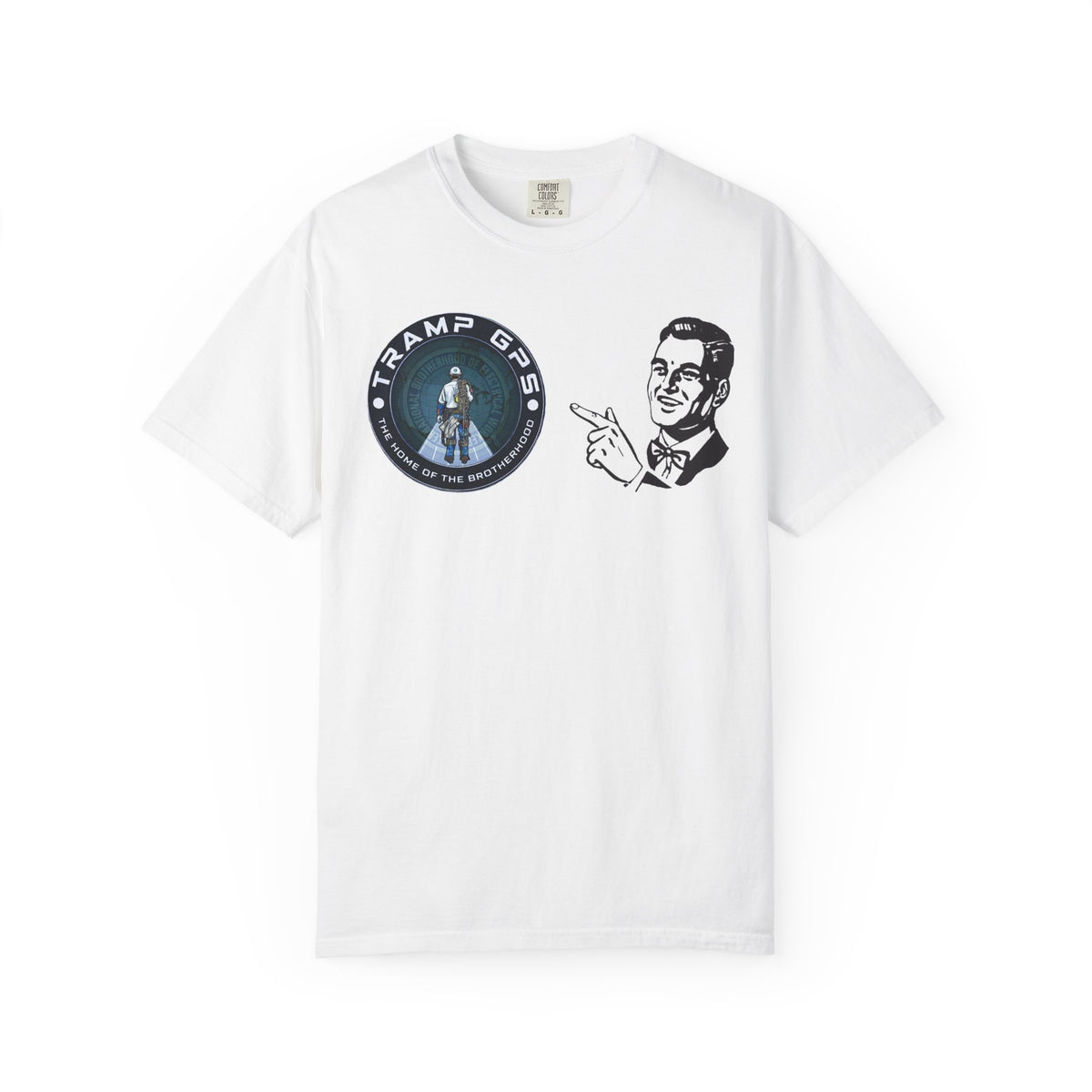 Tramp GPS Retro Patch T‑Shirt — Vintage Adventure Graphic Tee