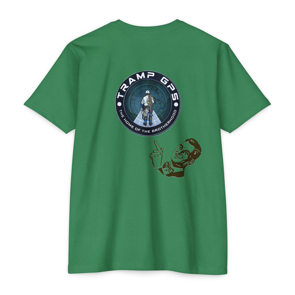 Tramp GPS Graphic T-Shirt — Retro Explorer Patch Design