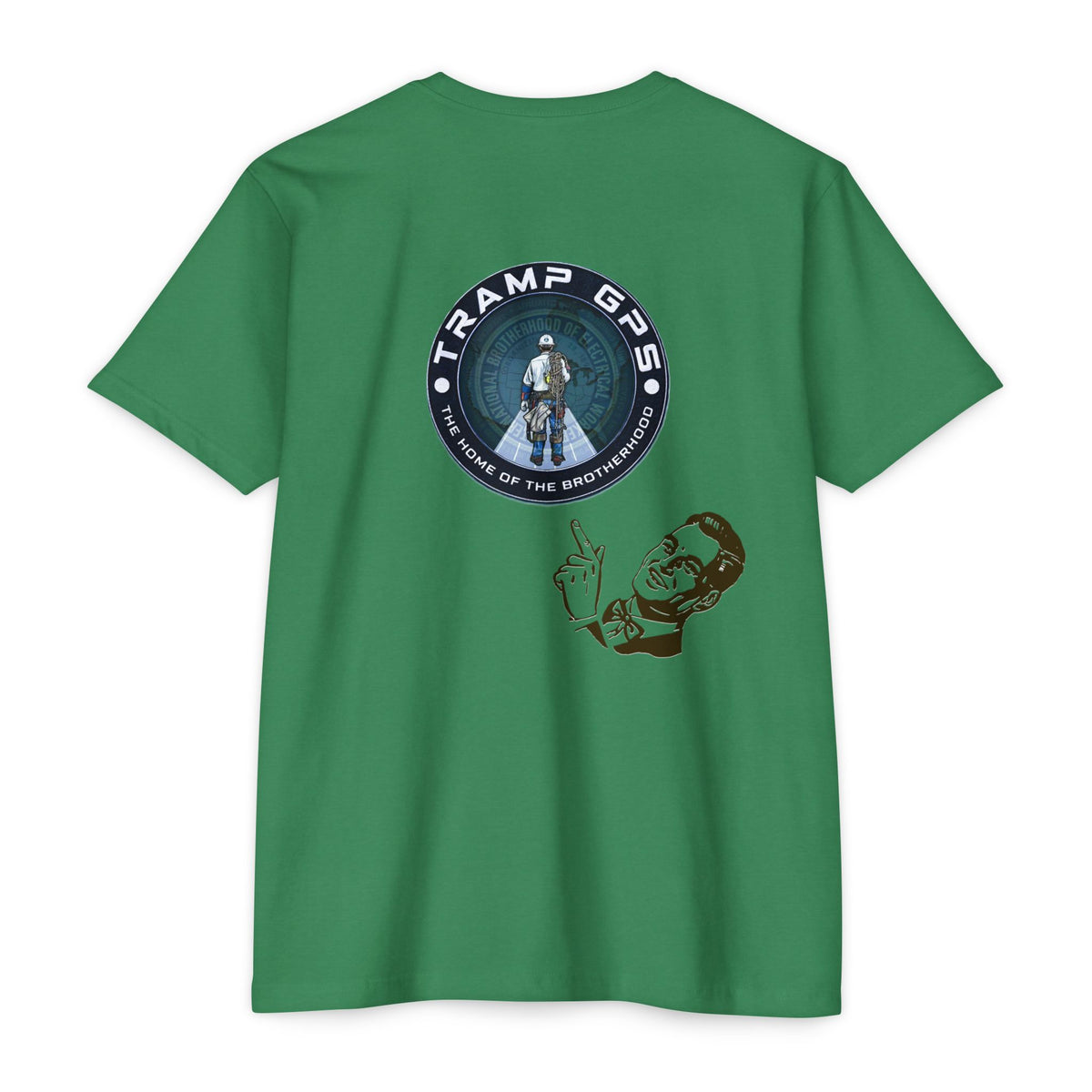 Tramp GPS Graphic T-Shirt — Retro Explorer Patch Design