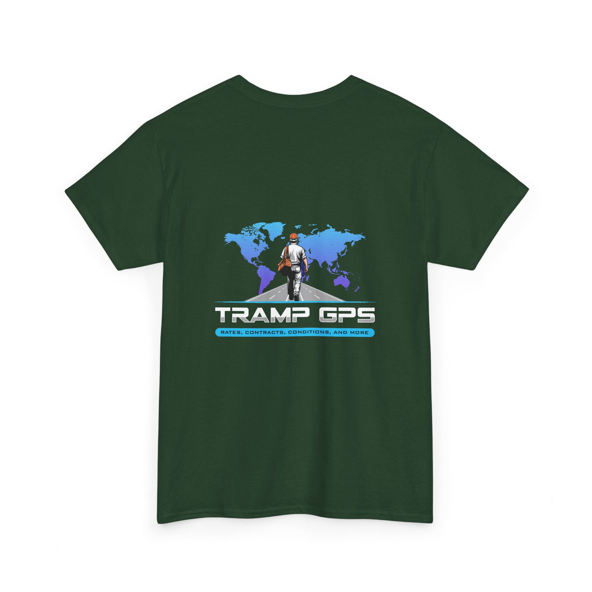 Tramp GPS Graphic Tee — World Map Adventure Travel T-Shirt