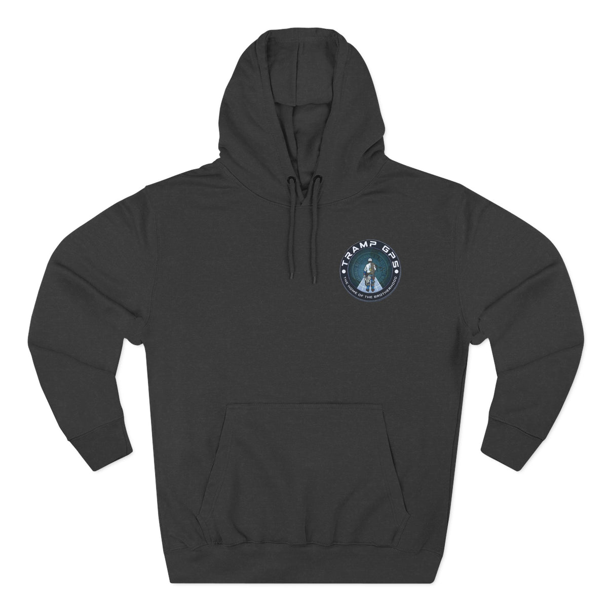 Tramp GPS Hoodie — 'The Home of the Brotherhood' Travel & Adventure Pullover