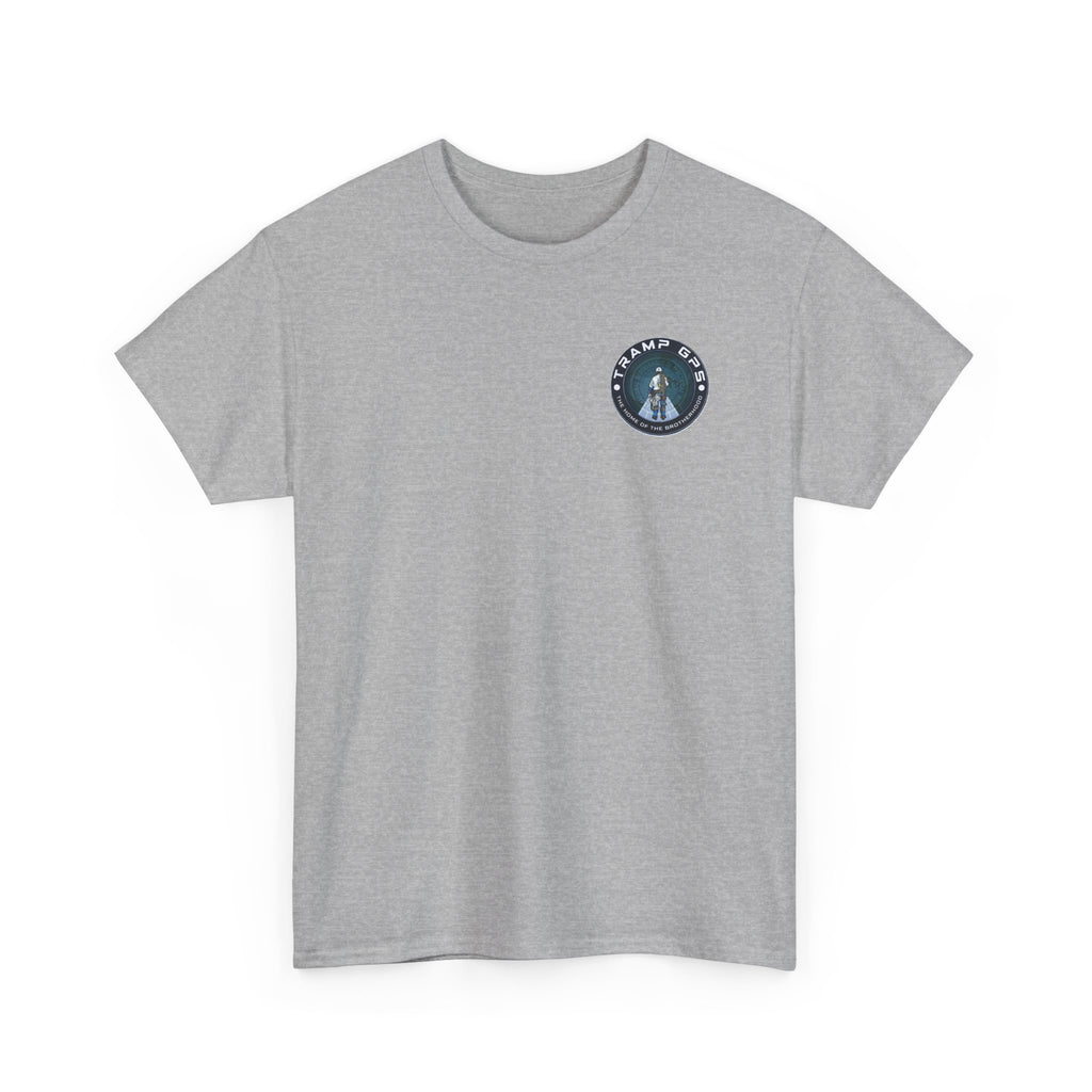 Tramp GPS Graphic Tee — World Map Adventure Travel T-Shirt