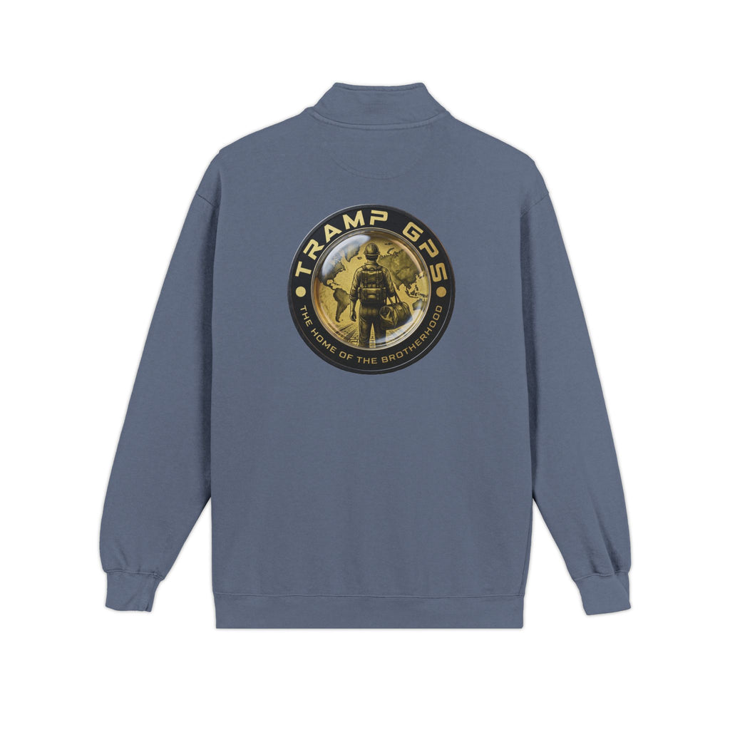 Tramp GPS Quarter-Zip Sweatshirt — Outdoor Explorer Graphic Pullover