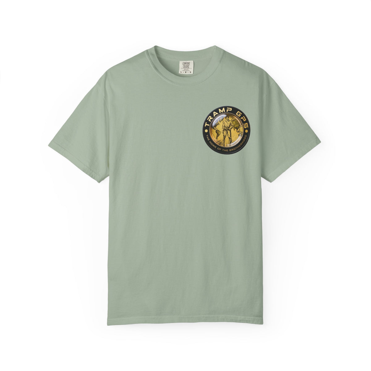 Tramp GPS Graphic T‑Shirt — "Tramp GPS: The Home of the Brotherhood"