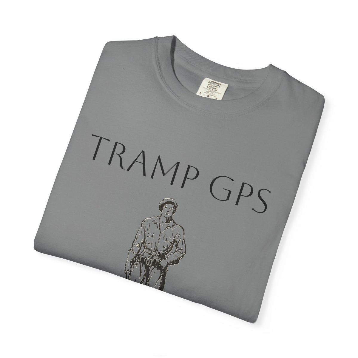 Tramp GPS Vintage Explorer T‑Shirt — "Tramp GPS: Home of the Broken Brigade"