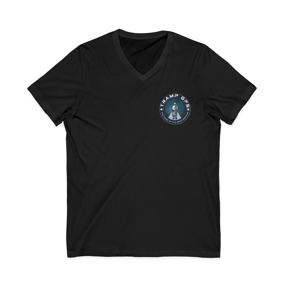 Traveler Graphic V-Neck Tee — Adventure World Map Back Print