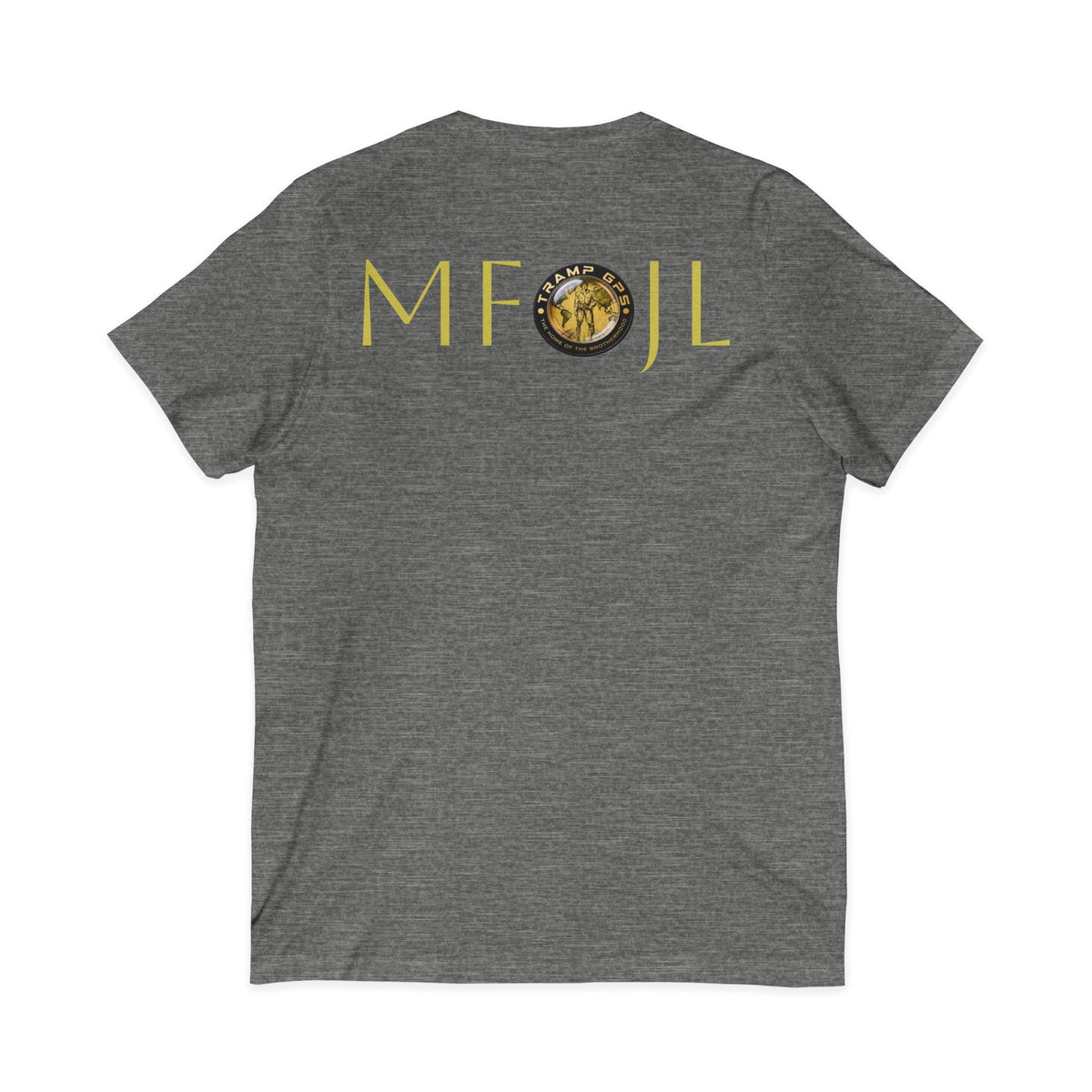 Moon Phase Logo V-Neck Tee — MFJL Gold Emblem