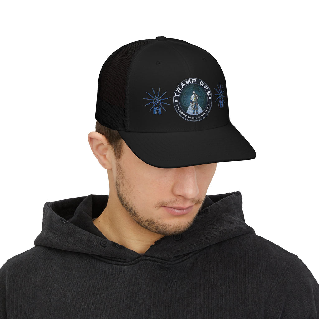 Trucker Cap — ‘Tramp Gps’ Vintage Explorer Patch Snapback
