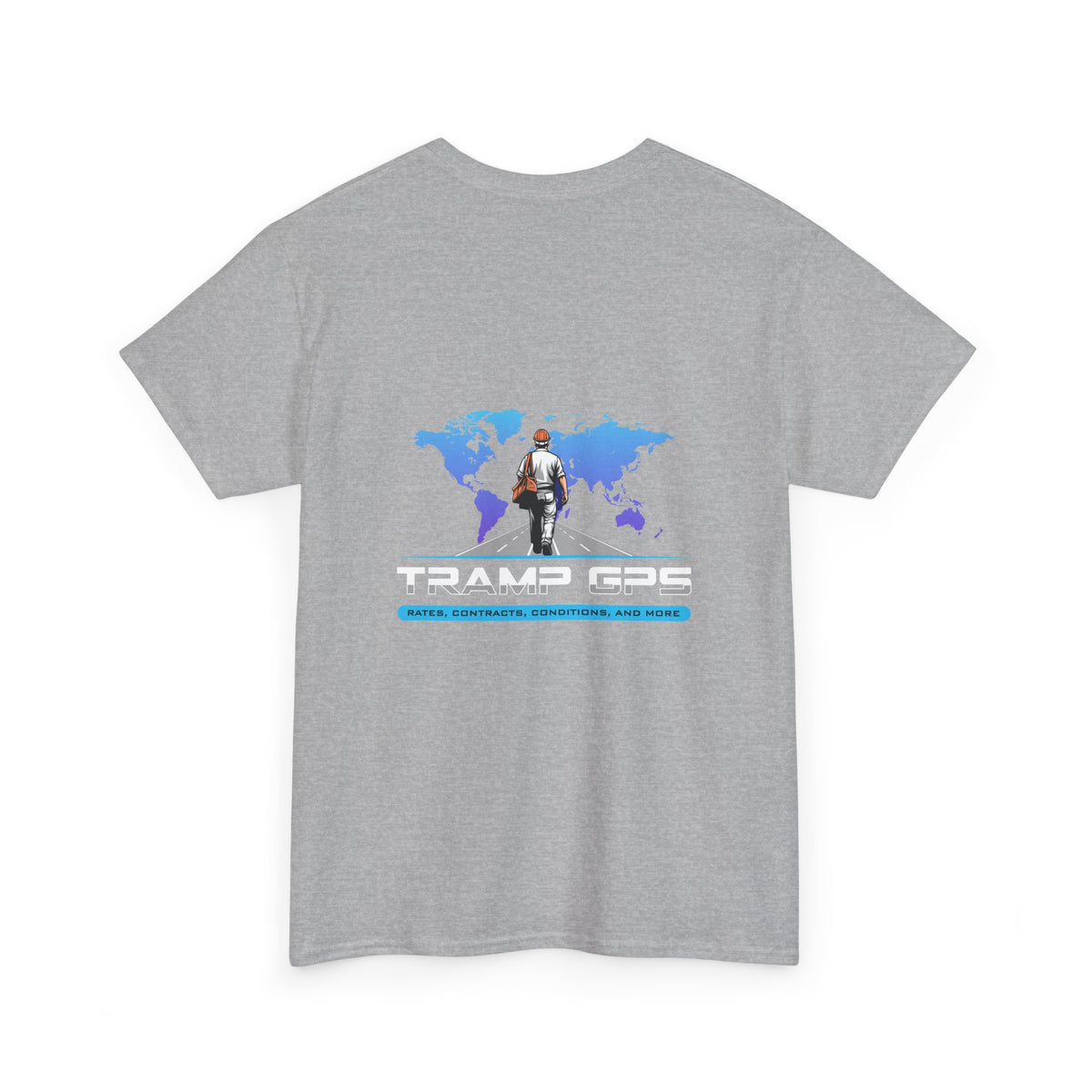 Tramp GPS Graphic Tee — World Map Adventure Travel T-Shirt