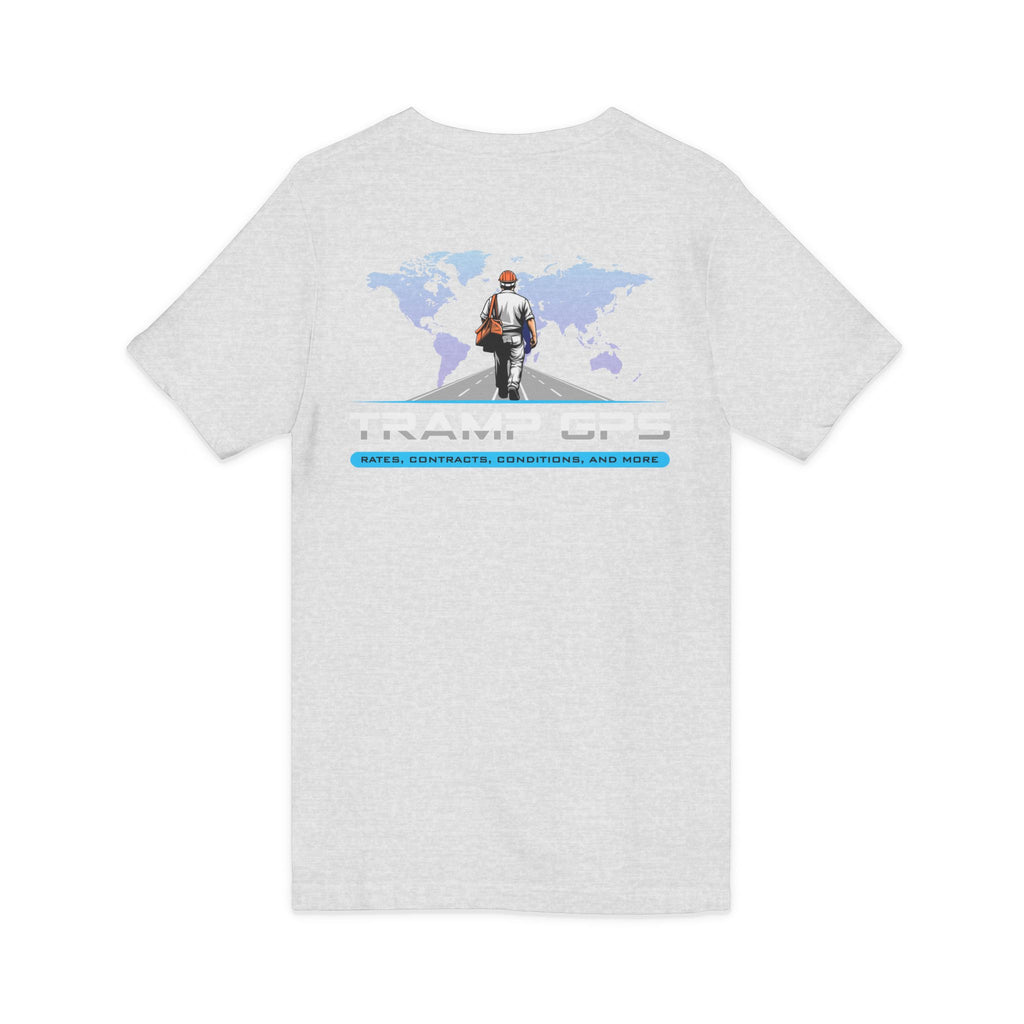 Traveler Graphic V-Neck Tee — Adventure World Map Back Print