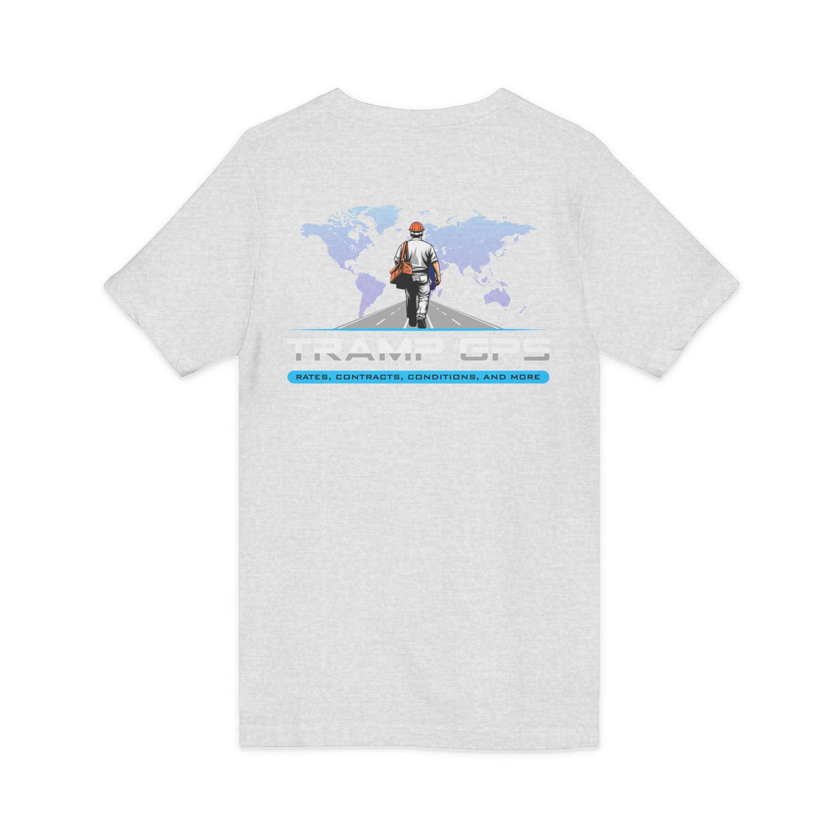 Traveler Graphic V-Neck Tee — Adventure World Map Back Print