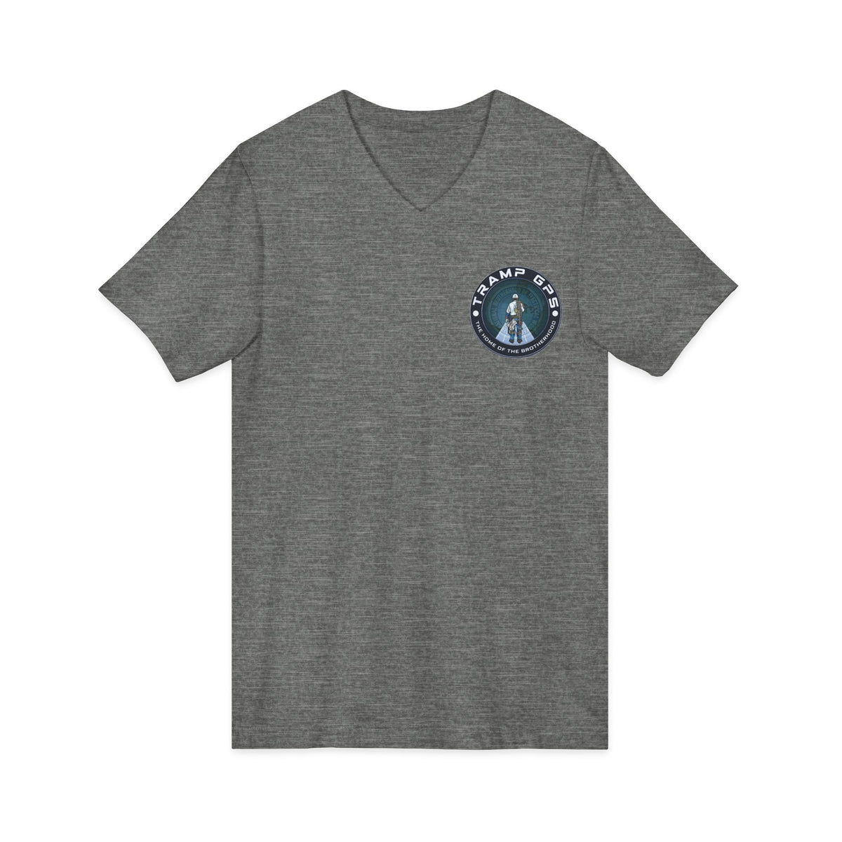 Traveler Graphic V-Neck Tee — Adventure World Map Back Print