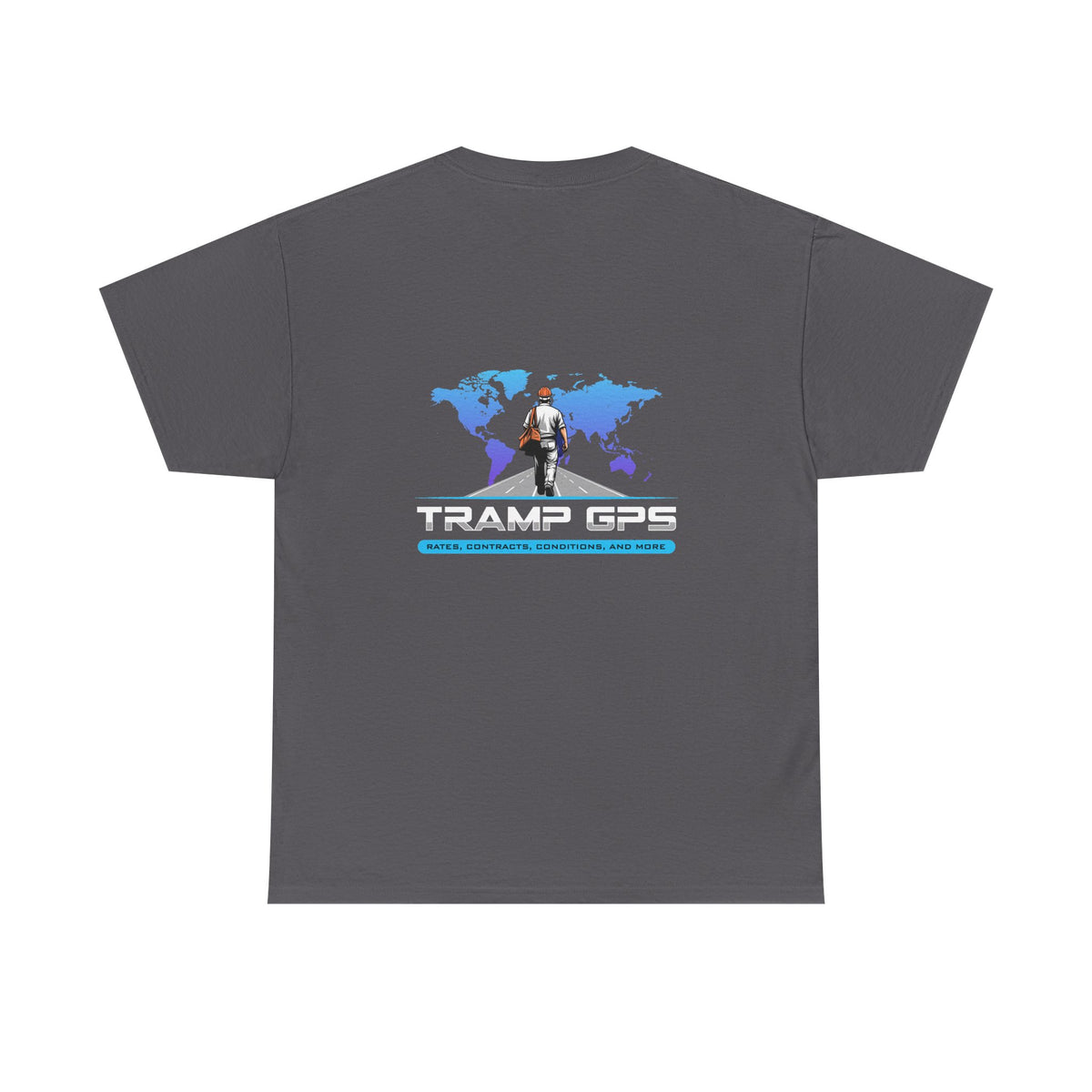 Tramp GPS Graphic Tee — World Map Adventure Travel T-Shirt