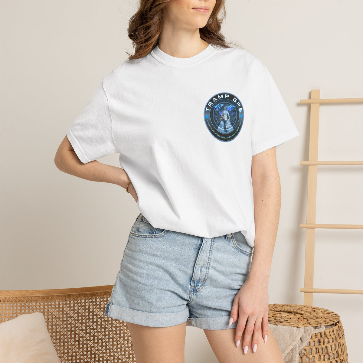 Tramp GPS Graphic T-Shirt — Retro Space Mission Logo